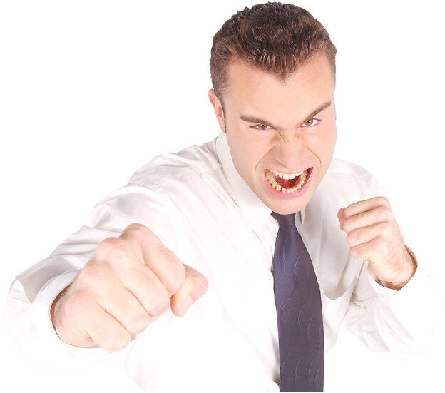 Cheesy Business Angry Guy Stock Photo